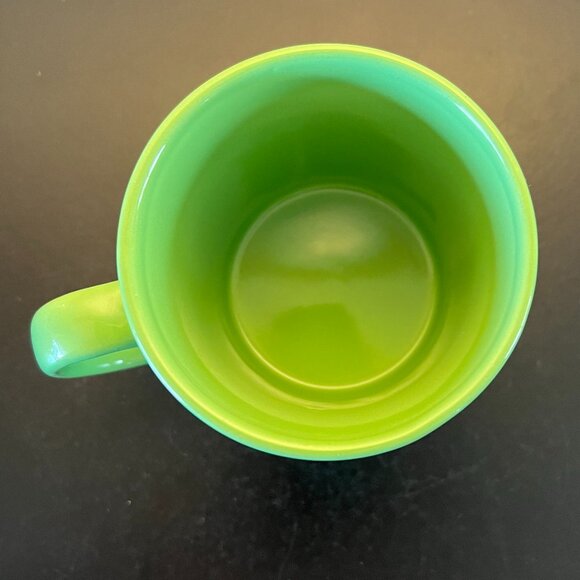 PUERTO VALLARTA Mexico Souvenir Lime Green Incised Stoneware Mug ~ Mexicana - Picture 5 of 6